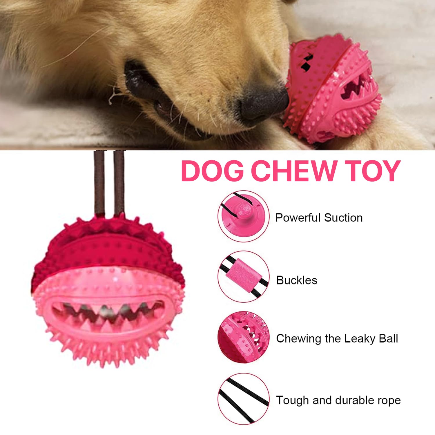 PETBABAS Dog Suction Chew Pull Toy