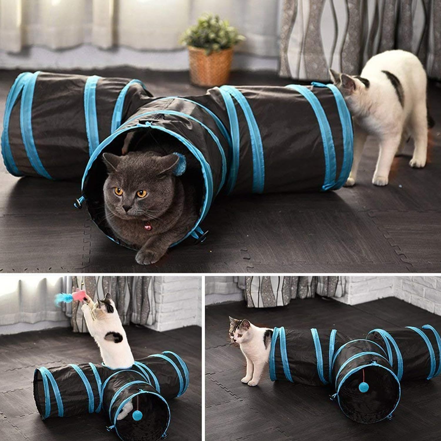 Petbabas 3-Way Pet Tunnels and Activity Toys for Small Animals