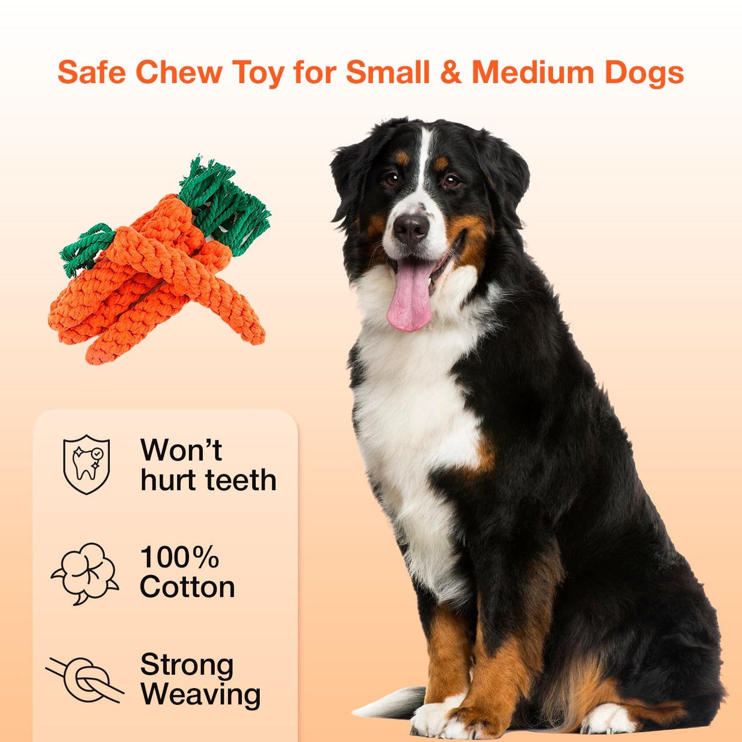 Petbabas Carrot Rope Toy for Dogs and Pets