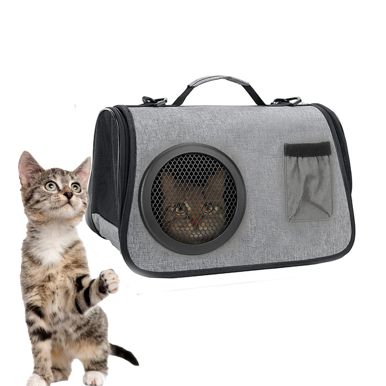 Petbabas Cat Travel Carrier Bag Grey