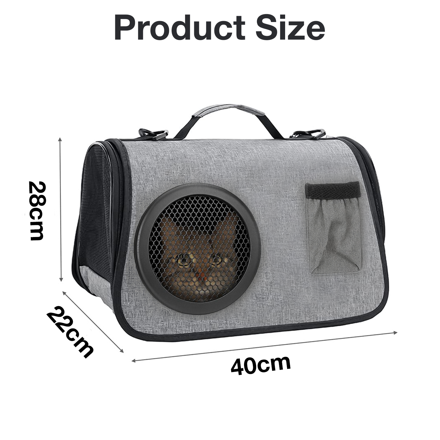 Petbabas Cat Travel Carrier Bag Grey
