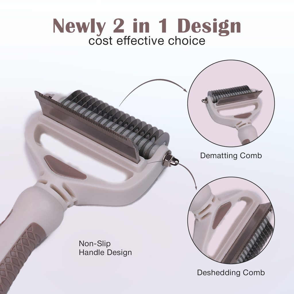 PETBABAS Dog Brush Dogs Comb, 2 in 1 Deshedding Tool