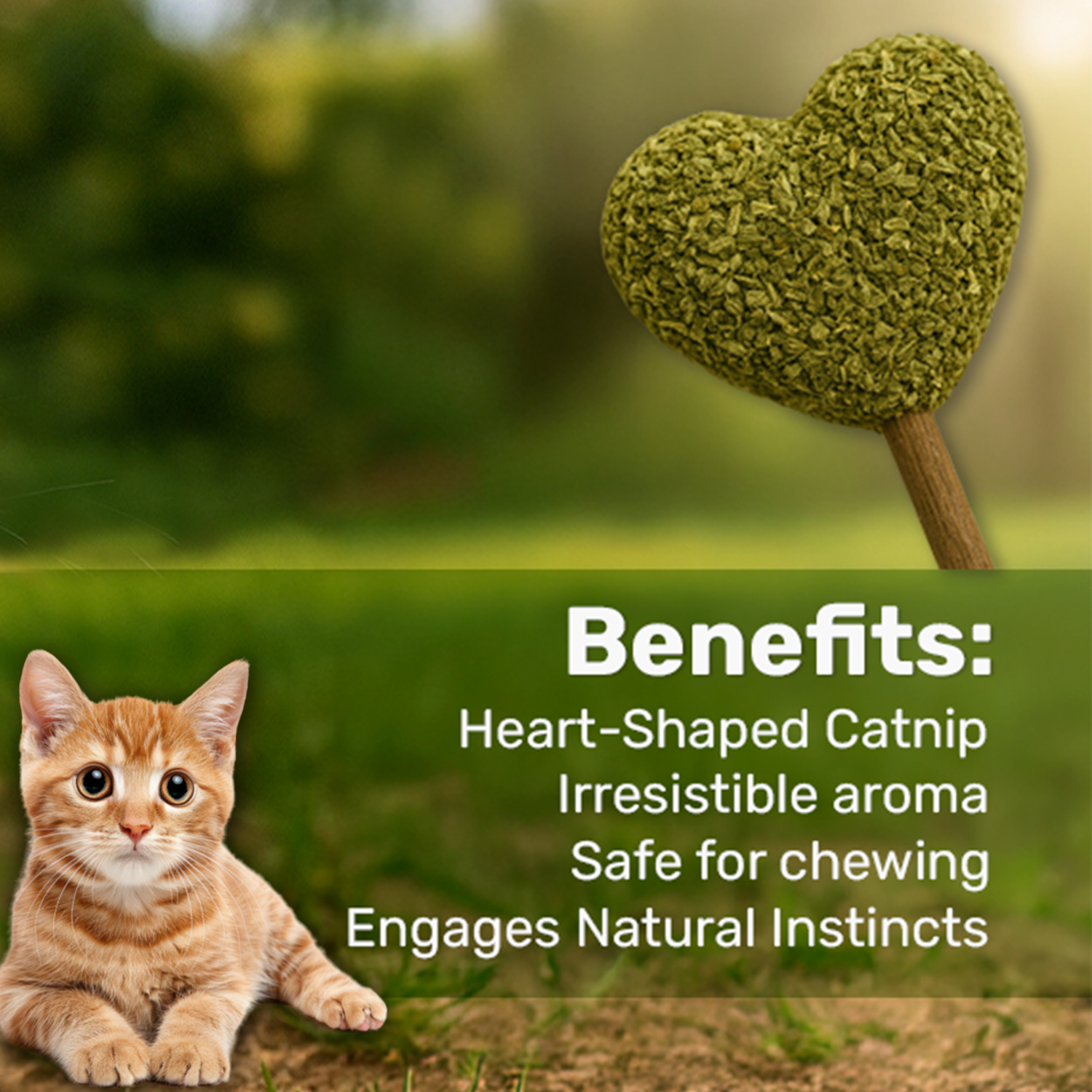 Petbabas Heart-Shaped Cat Toy with Catnip