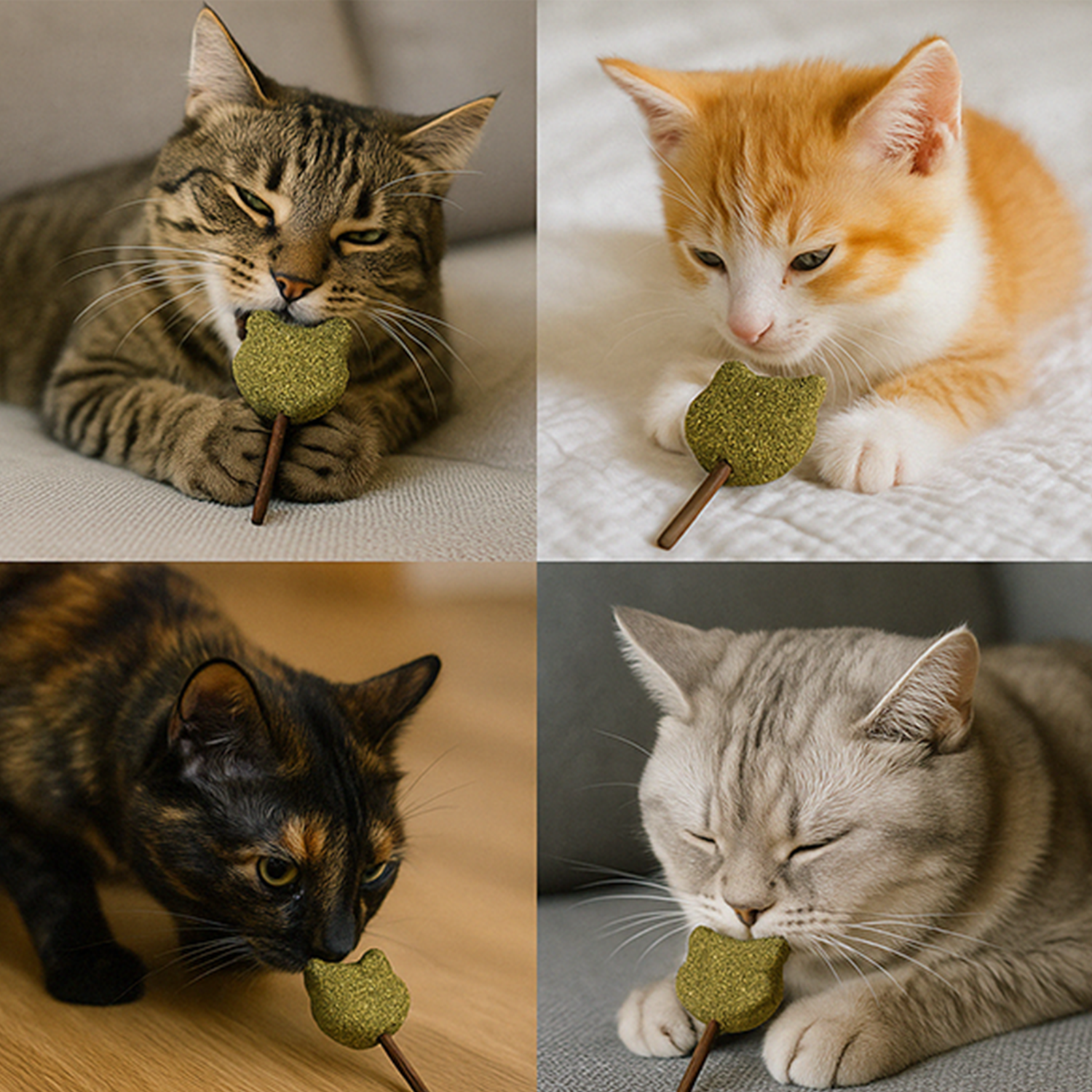 Petbabas Teddy-Shaped Cat Toy with Catnip