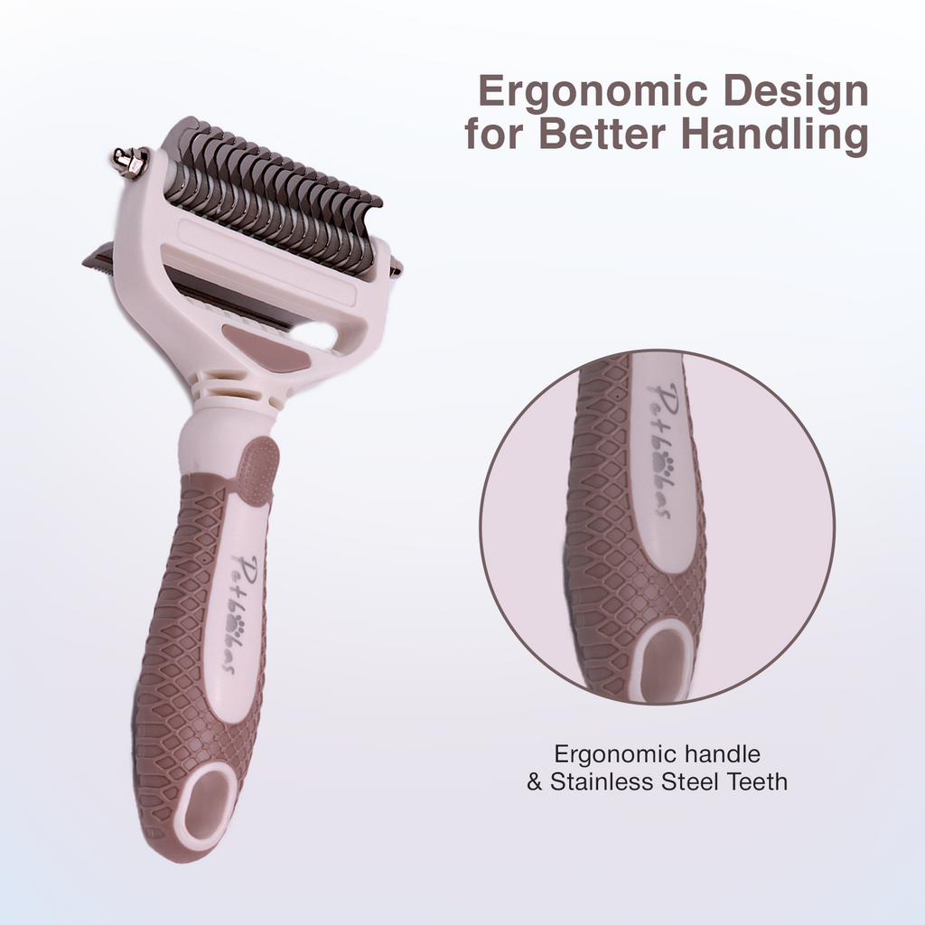 PETBABAS Dog Brush Dogs Comb, 2 in 1 Deshedding Tool