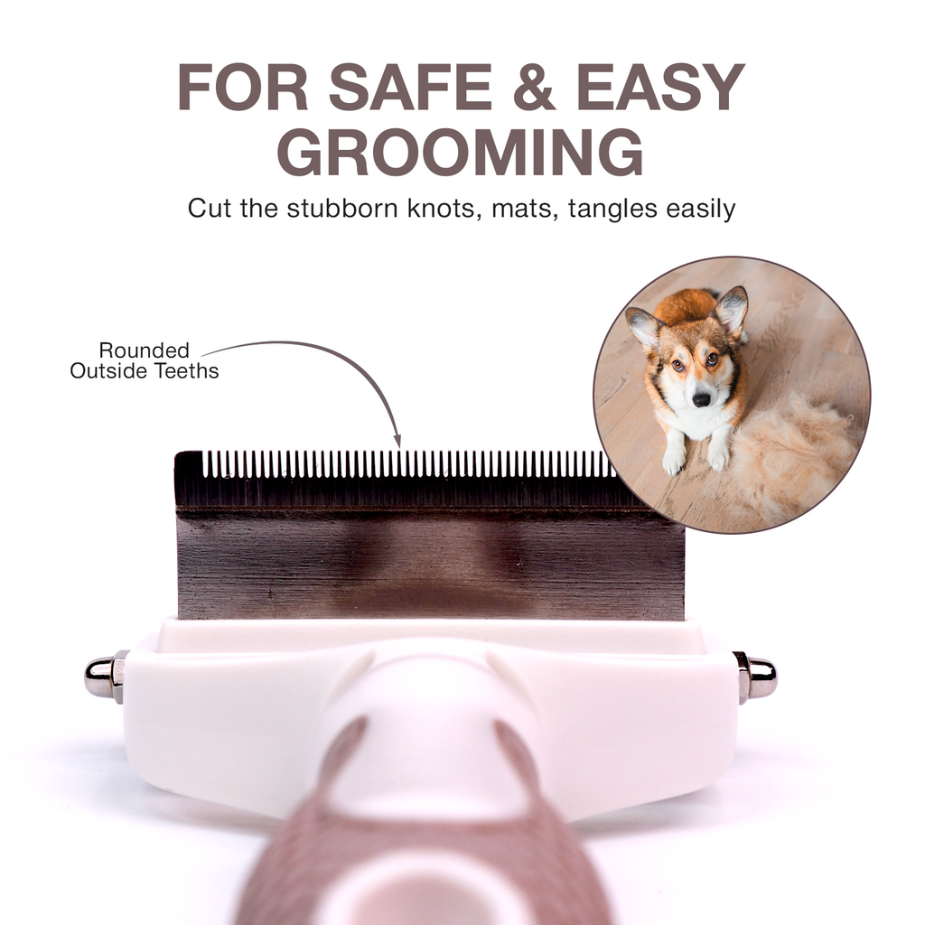 PETBABAS Dog Brush Dogs Comb, 2 in 1 Deshedding Tool