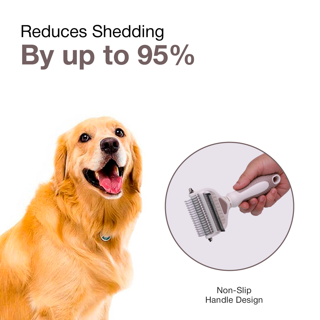PETBABAS Dog Brush Dogs Comb, 2 in 1 Deshedding Tool