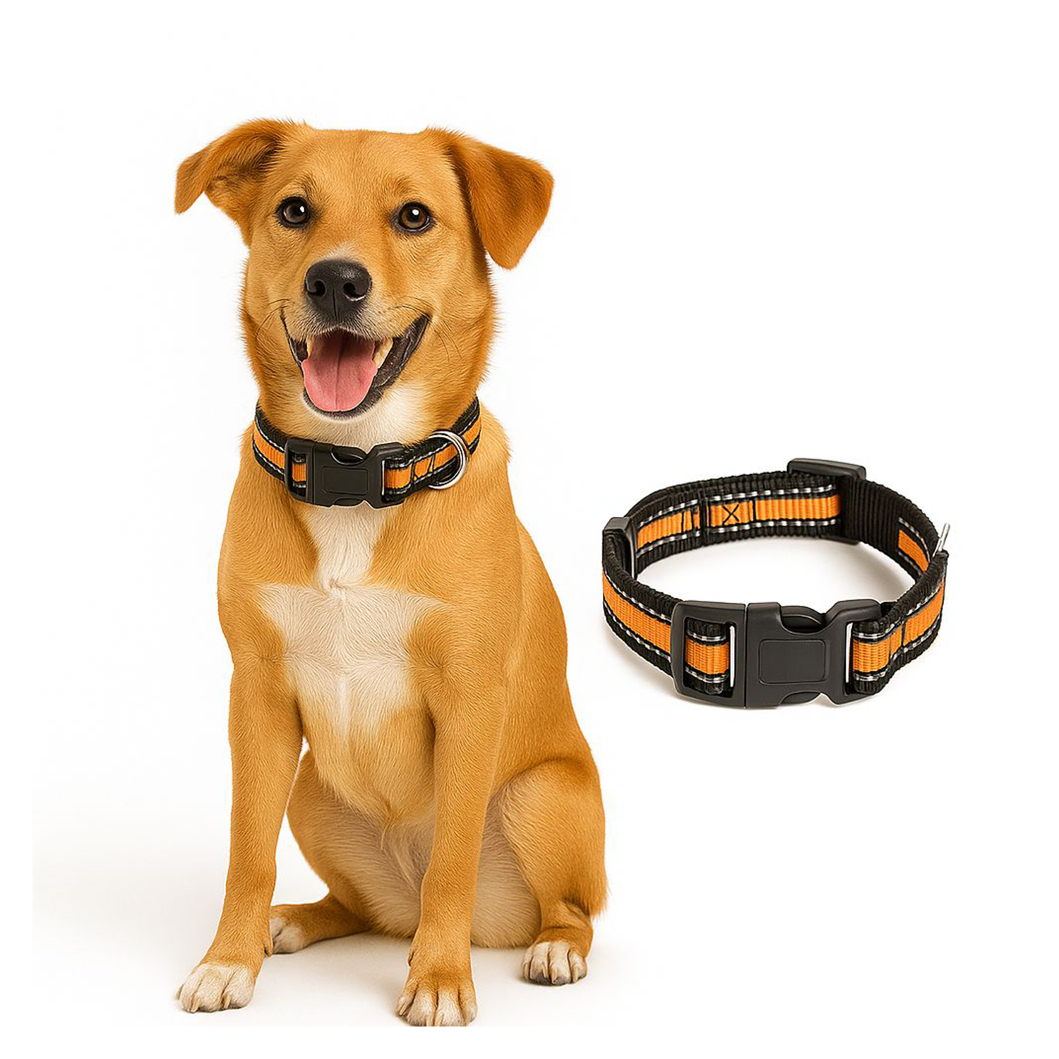 Petbabas Reflective Adjustable Pet Collar for Dogs and Cats