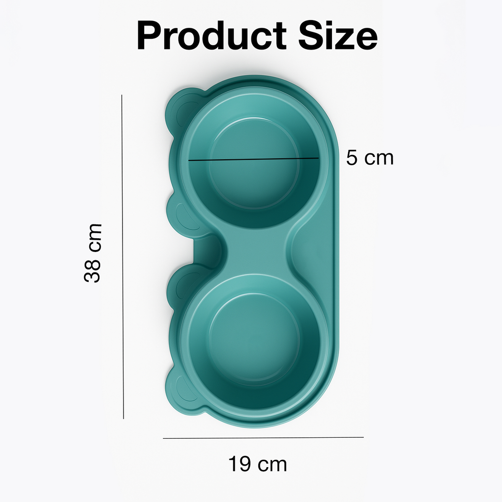 Petbabas Dog Ceramic teddy Bear Shaped Cute 2 in 1 Feeding Bowl