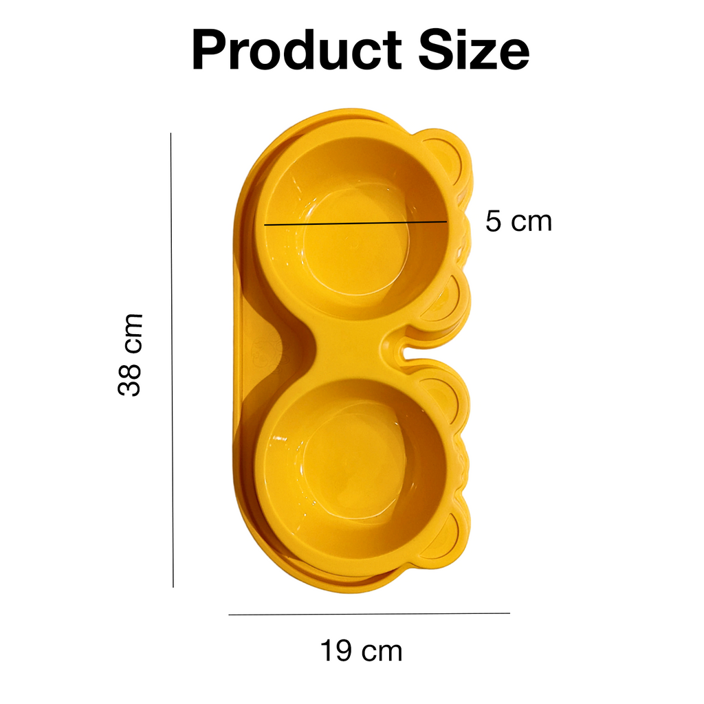 Petbabas Dog Ceramic teddy Bear Shaped Cute 2 in 1 Feeding Bowl