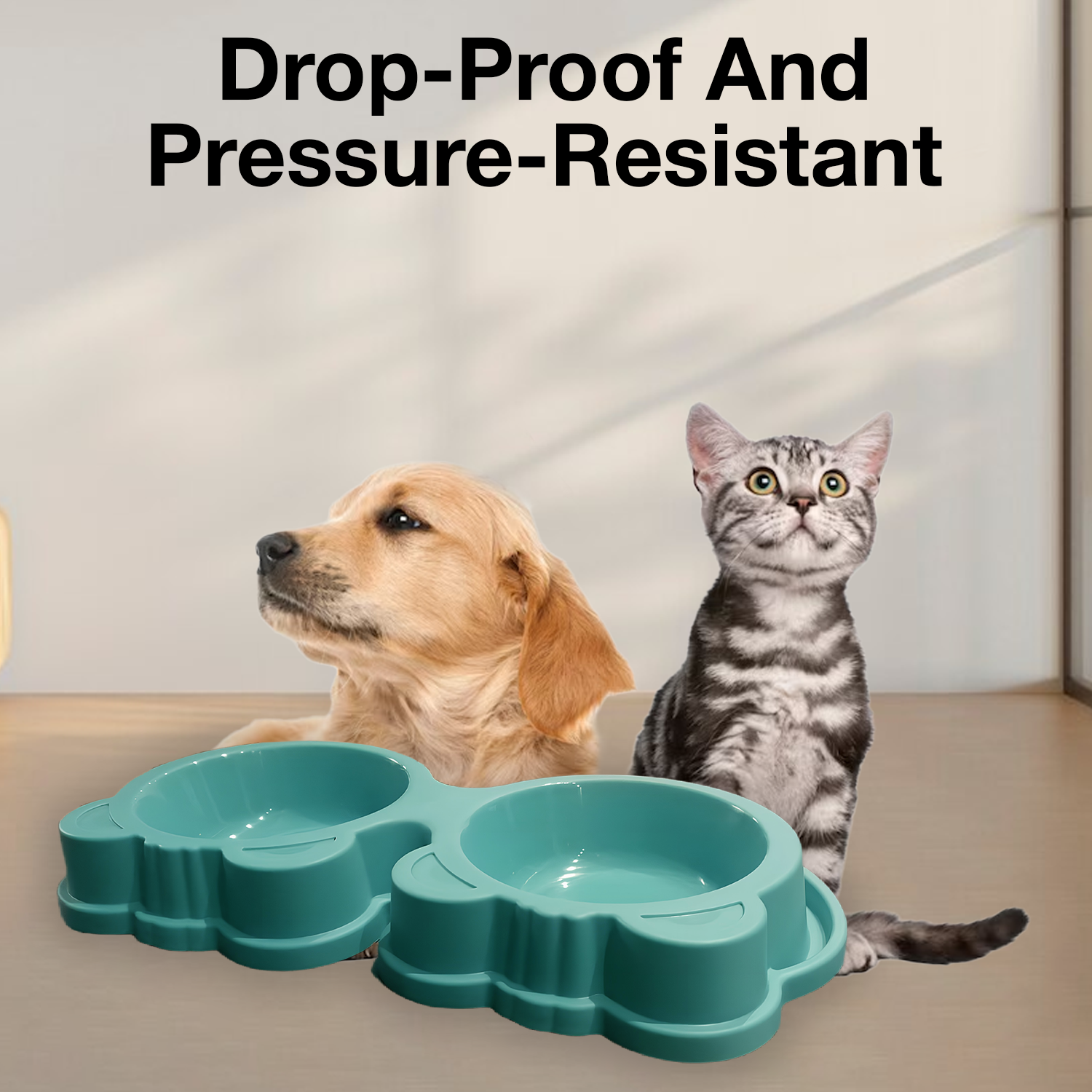 Petbabas Dog Ceramic teddy Bear Shaped Cute 2 in 1 Feeding Bowl