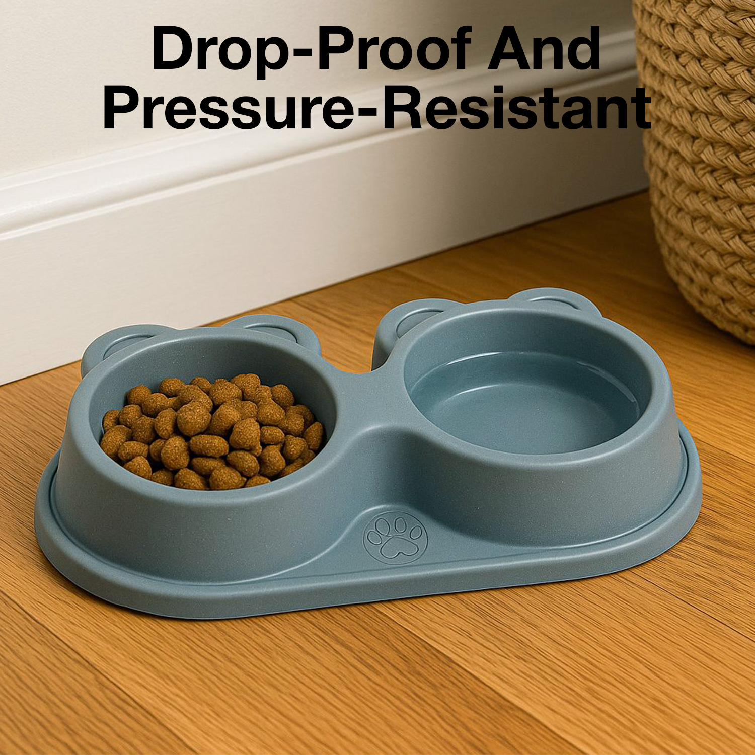 Petbabas Dog Ceramic teddy Bear Shaped Cute 2 in 1 Feeding Bowl