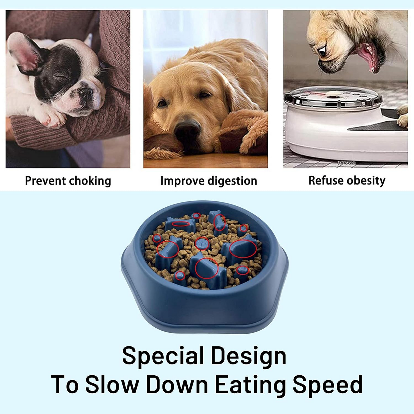 PETBABAS Durable Slow Feeder Bowl for Dogs