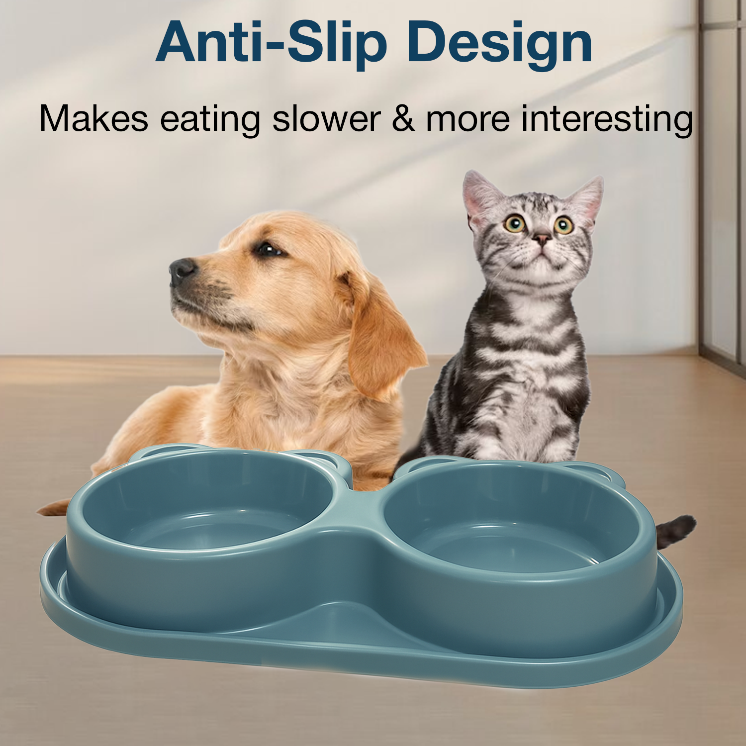 Petbabas Dog Ceramic teddy Bear Shaped Cute 2 in 1 Feeding Bowl