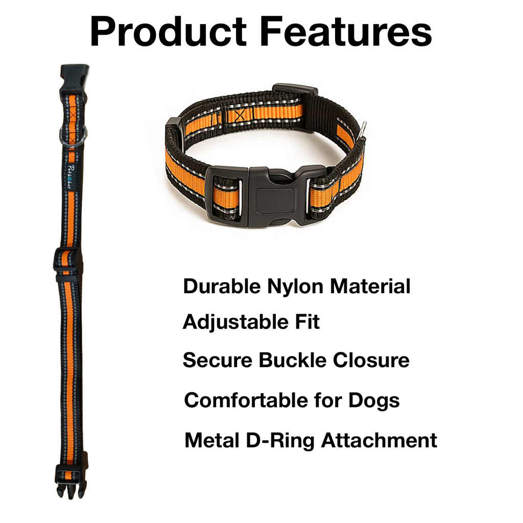 Petbabas Reflective Adjustable Pet Collar for Dogs and Cats