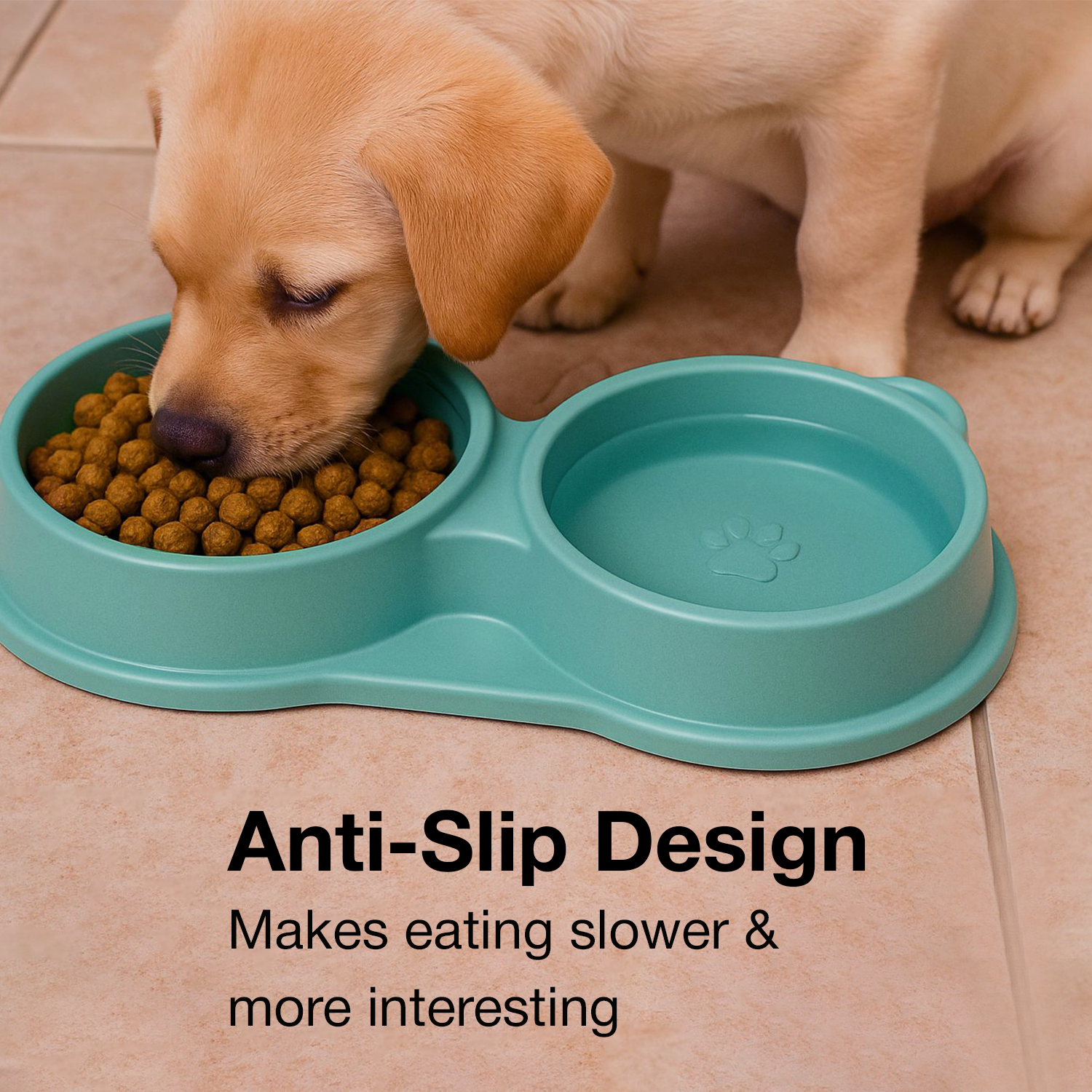 Petbabas Dog Ceramic teddy Bear Shaped Cute 2 in 1 Feeding Bowl