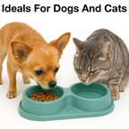 Petbabas Dog Ceramic teddy Bear Shaped Cute 2 in 1 Feeding Bowl