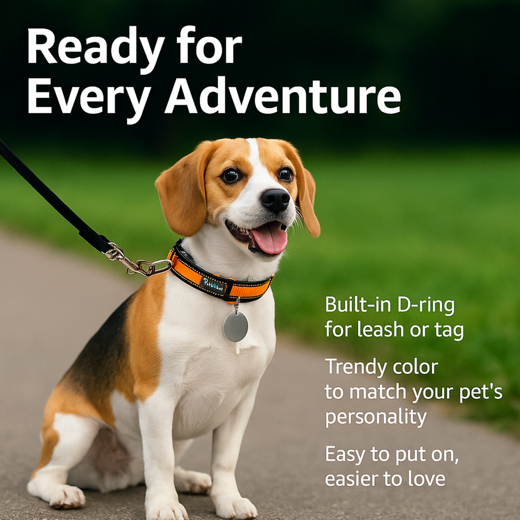 Petbabas Reflective Adjustable Pet Collar for Dogs and Cats