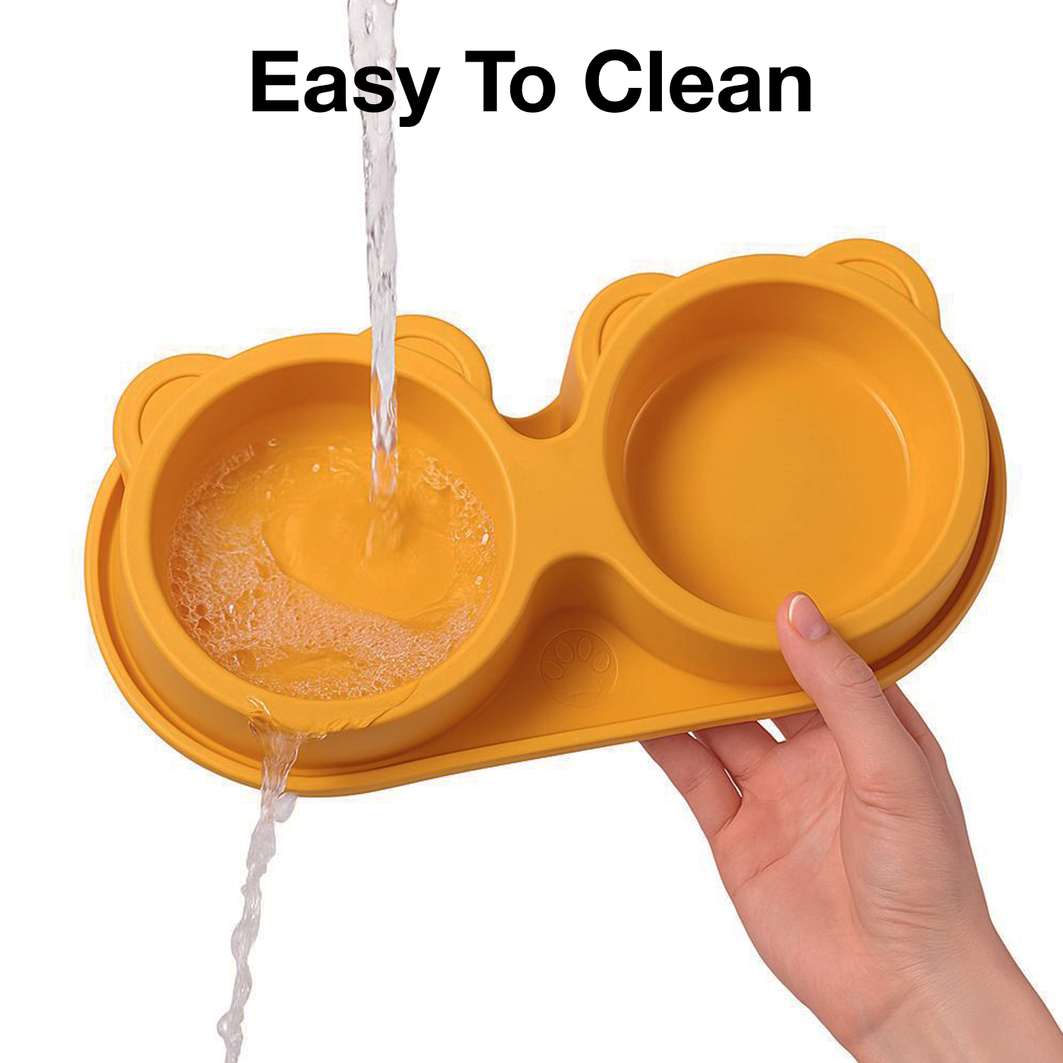 Petbabas Dog Ceramic teddy Bear Shaped Cute 2 in 1 Feeding Bowl