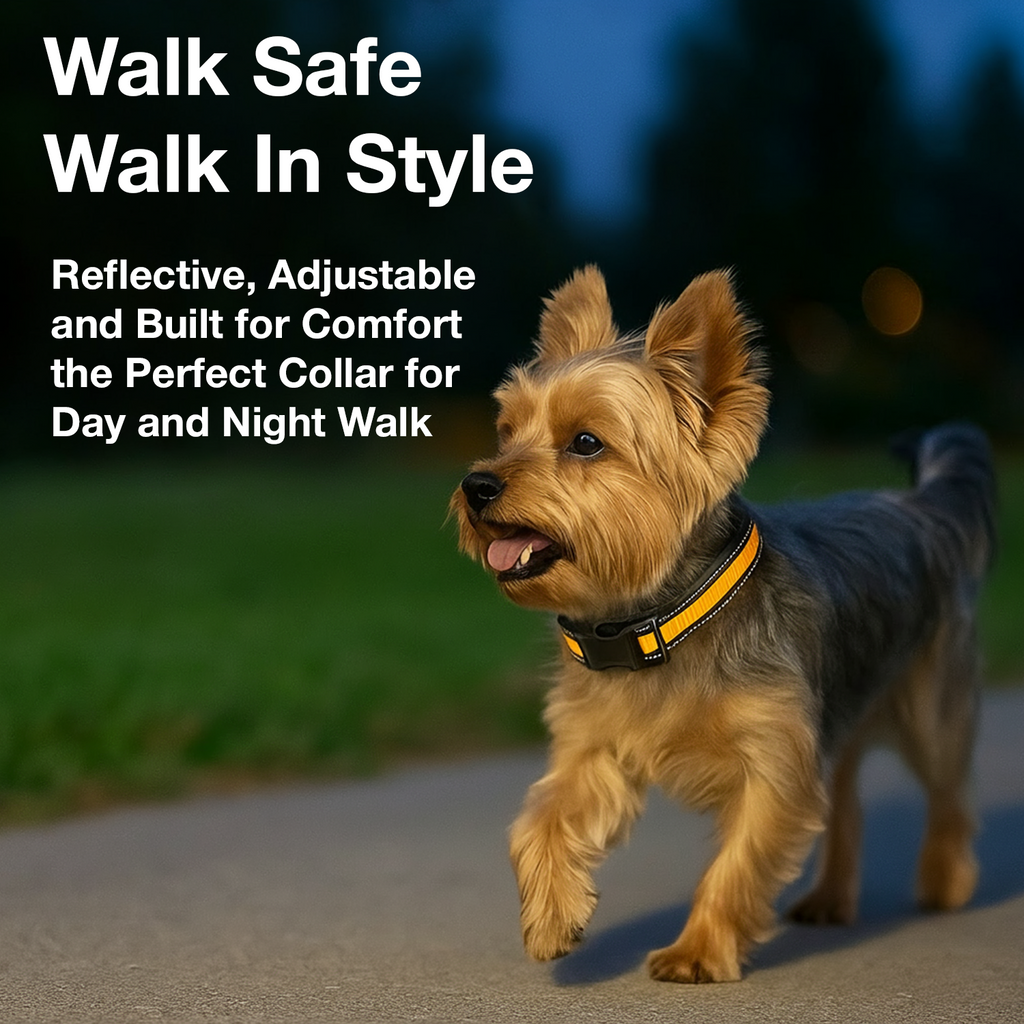 Petbabas Reflective Adjustable Pet Collar for Dogs and Cats