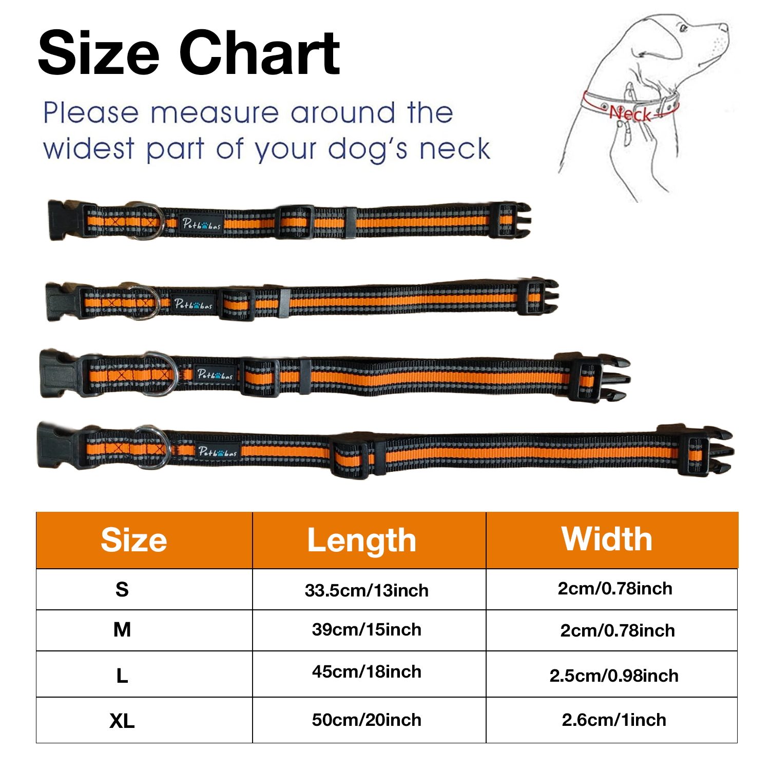 Petbabas Reflective Adjustable Pet Collar for Dogs and Cats