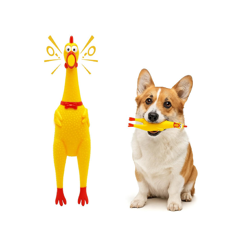 Squeaky Rubber Chicken Dog Toy