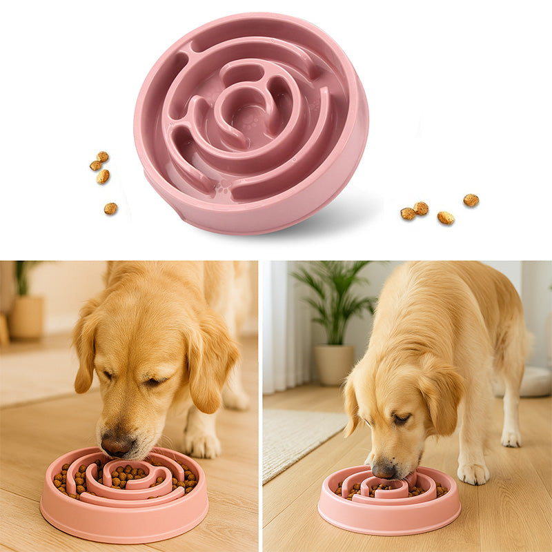 Petbabas Round Slow Feeder Bowl